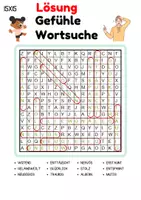 Vorschau - Spiele - Wortsuchspiel/Wortsuche/Suchsel Gefühle (Grundschule) - 4 Varianten - Seite 2