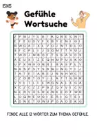 Vorschau - Spiele - Wortsuchspiel/Wortsuche/Suchsel Gefühle (Grundschule) - 4 Varianten - Seite 3