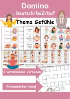 Vorschau - Arbeitsblätter - Gefühle Domino DaZ/DaF, Deutsch (Grundschule) - Fremdwörter - Deckblatt