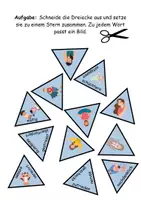 Vorschau - Arbeitsblätter - Legestern Gefühle Wortschatz - DaZ/DaF, Deutsch (Klassen 1 und 2) - Seite 1