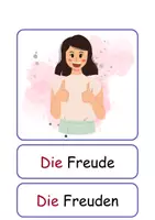 Vorschau - Arbeitsblätter - XXL Lesekarten/Bildkarten Gefühle Einzahl und Mehrzahl - DaZ/DaF, Deutsch (Grundschule) - Seite 1