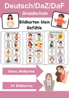Vorschau - Arbeitsblätter - kleine Bildkarten Gefühle - DaZ/DaF, Deutsch (Grundschule) - Deckblatt