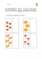 Aperçu - Feuilles d'exercices - 4x fiches automne comparer des collections gommettes - Page 2