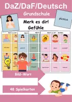 Vorschau - Arbeitsblätter - Merk es dir Gefühle (Bild-Wort) - DaZ/DaF, Deutsch (Klasse 1 bis 4) - Deckblatt