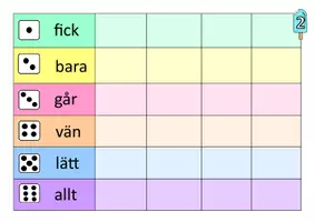 förhandsvisning - Träna Högfrekventa ord med tärning Nivå 3 - sida 2