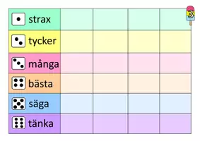 förhandsvisning - Högfrekventa ord Tärningsspel 4 spel i 1 - sida 3