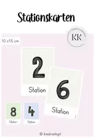 Vorschau - Anderer Materialtyp - Stationskarten (beige & bunt) - Stationsschilder - 10 x 15cm - Deckblatt