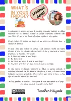 Vista previa - Juegos / Gamificación - SPEAKING GAME- What's in the Fridge? Food and Drinks - Portada