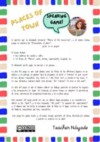 Vista previa - Juegos / Gamificación - SPEAKING GAME- PLACES IN TOWN + PREPOSITIONS - Portada