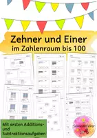 Vorschau - Arbeitsblätter - Zahlenraum bis 100, Einer, Zehner, Addition, Subtraktion - Seite 1