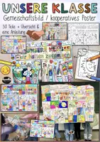 Vorschau - Arbeitsblätter - Unsere Klasse - Kooperatives Poster / Gemeinschaftsbild soziales Miteinander Schulklasse Sozialtraining - Deckblatt
