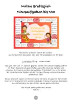 Vorschau - Spiele - Mathe Brettspiel "Minusaufgaben bis 100": Mathematik Klasse 2 | Mathe Spiele Klasse 2 | Rechnen im ZR 100 - Seite 1