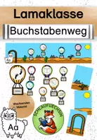 Vorschau - Stationenlernen - Buchstabenweg Stationskarten und Landschaft - Deckblatt