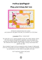 Vorschau - Spiele - Mathe Brettspiel "Plus und Minus bis 100": Mathematik Klasse 2 | Mathe Spiele Klasse 2 | Rechnen im ZR 100 - Seite 1