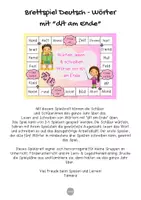 Vorschau - Spiele - Brettspiel Deutsch: Rechtschreibung Spiel T oder D am Ende | harte und weiche Konsonanten - Unterricht, Förderstunde & Legasthenietraining - Seite 1