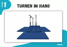 Vorschau - Stationenlernen - Turnen ⎮ Barren - Turnen im Hang (17 Stationskarten für deinen Sportunterricht) - Seite 1