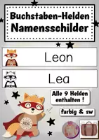 Vorschau - Mal- und Bastelvorlagen - Buchstaben-Helden: Namensschilder - Deckblatt