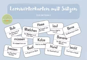 Vorschau - Bildkarten - Lernwörterkarten mit Sätzen Flex und Flora 2 - Deckblatt