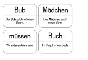 Vorschau - Bildkarten - Lernwörterkarten mit Sätzen Flex und Flora 2 - Seite 1