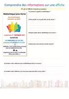 Aperçu - Feuilles d'exercices - Comprendre des informations sur une affiche de médiathèque (CE1, FLE A1) - Page 3