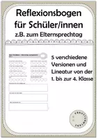 Vorschau - Arbeitsblätter - Reflexionsbogen für Schüler/innen - Deckblatt