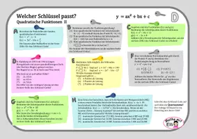 Vorschau - Arbeitsblätter - Welcher Schlüssel passt? Quadratische Funktionen Teil 2 - Seite 1