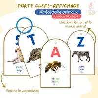 Aperçu - Apprentissages en autonomie - PORTE CLEFS - ABECEDAIRE DES ANIMAUX_ Couleurs Montessori - Page de couverture