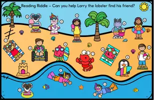 Aperçu - Feuilles d'exercices - Summer Reading Riddle - Where is Larry's friend? - Page 2