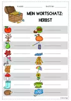 Vorschau - Arbeitsblätter - Herbst Wörterliste inkl. Plural DaZ DaF Grundstufe - Seite 3