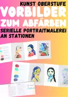Vorschau - Unterrichtsreihen - Stationenlernen: Portraitmalerei (Kunst Oberstufe) - Deckblatt