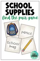 anteprima - Materiale di supporto/inclusione - School supplies FIND THE PAIR GAME - Pagina di copertina