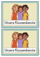 Vorschau - Fördermaterial/Inklusion - Klassendienste Grundschule: 36 Diensteschilder zum Ausdrucken & Laminieren - Seite 1