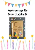 Vorschau - Mal- und Bastelvorlagen - Vorlage zum Basteln einer Geburtstagskarte - Deckblatt