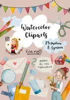 Vorschau - selbst erstellte Cliparts/Grafiken - Clipartset Watercolor | Materialien und Symbole - Deckblatt