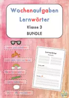 Vorschau - Unterrichtsreihen - Lernwörter Klasse 3 Wochenpläne BUNDLE (Reihenfolge Zebra-Lehrwerk) - Deckblatt