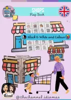 Aperçu - Matériel pour travaux manuels / dessin - SHOPS IN TOWN – Flap Book (20 Words) - Page de couverture
