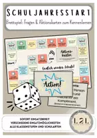 Vorschau - Spiele - Schuljahresstart / Schuljahresbeginn: Brettspiel zum Kennenlernen (Fragen & Aktionskarten) - Deckblatt