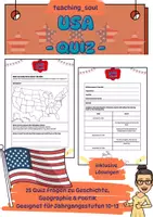 Vorschau - Arbeitsblätter - USA - Quiz - Deckblatt