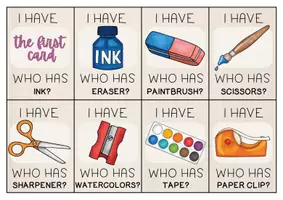 anteprima - Materiale di supporto/inclusione - School Supplies I HAVE... WHO HAS? - Pagina 3