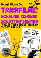 Vorschau - Unterrichtsreihen - Kunst: Der erste Trickfilm von Tim Burton (Arbeitsblätter, Halloween) - Deckblatt