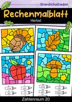 Vorschau - Arbeitsblätter - Rechenmalblatt Herbst - 4 Rechenmalblätter ZR 20 4-fach differenziert - Deckblatt