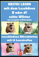 Vorschau - Stationenlernen - Erstes Lesen mit Lesestreifen - B oder d - echte Wörter - Lesebär - Deckblatt