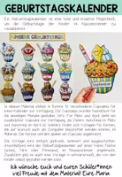 Vorschau - Mal- und Bastelvorlagen - Geburtstagskalender Klasse – Cupcakes | Bastelvorlage fürs Klassenzimmer - Seite 1