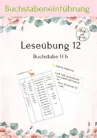 Vorschau - Stundenentwürfe - Leseübung 12 für die 1. Klasse zum Buchstaben Hh - Deckblatt