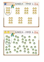 Vorschau - Fördermaterial/Inklusion - Mengenkarten 6er-Bündel ab 4 Jahren – 24 Karten | Kita, Vorschule, Förderung | dreifach differenziert - Seite 1