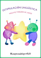 Vista previa - Hojas de trabajo - JUEGO ESTIMULACIÓN LENGUAJE: TABLERO DE JUEGO. - Portada