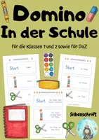 Vorschau - Spiele - Domino In der Schule (Silbenschrift) (Kl. 1 und 2 sowie DaZ) - Deckblatt