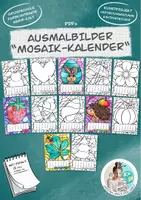 Vorschau - Spiele - Ausmalbilder "Mosaik-Kalender" / Mosaikbilder / ewiger Kalender - Deckblatt