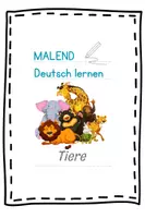 Vorschau - Arbeitsblätter - Wortschatz: Tiere, Spielzeug, Essen und Trinken - Malend Deutsch lernen - Seite 1