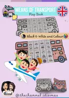 Vista previa - Tarjetas / Manipulativos - MEANS OF TRANSPORT – Flap Book (20 Words) - Portada